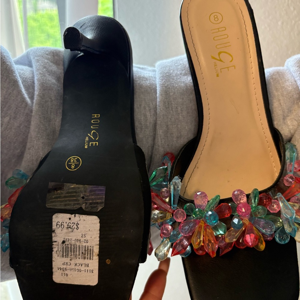 Rouge Helium Black Sandals Elegant Design